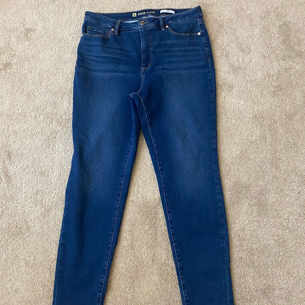 Anne Klein Dark Wash Skinny High Rise Ankle Jeans Women’s Size 12